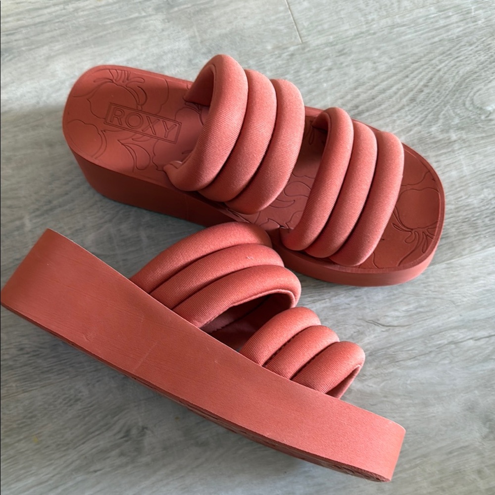 Women's Red Platform Slide Sandals